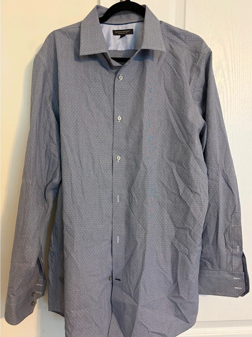 Banana Republic Men’s Light Blue Dotted Dress Shirt